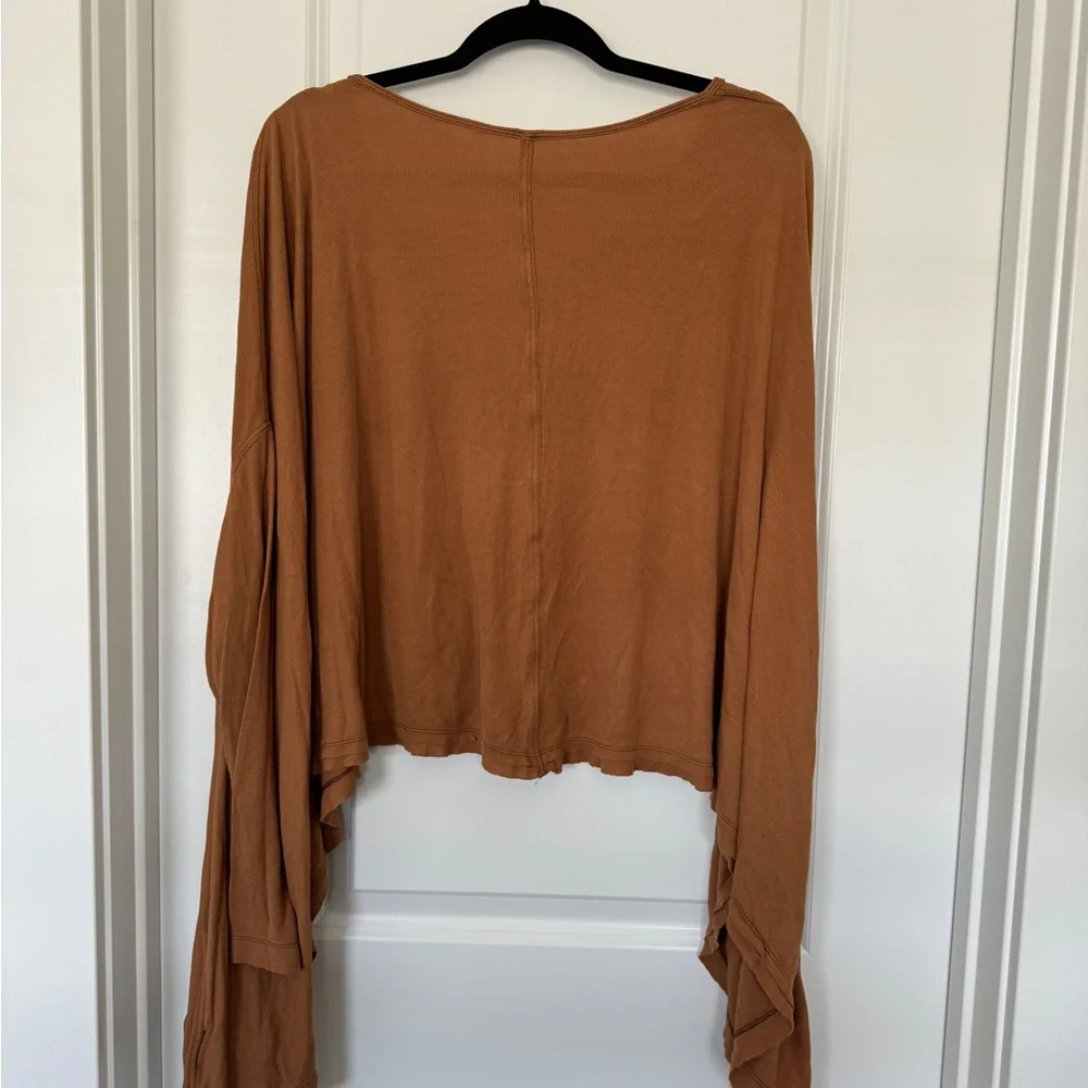 Free People We The Free January Sienna Tunic Long Bat Sleeve Top Burnt Orange - Picture 8 of 8